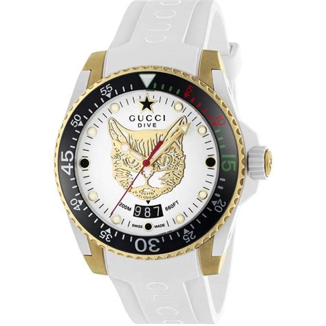 white gucci watch women& 39|gucci mystic cat.